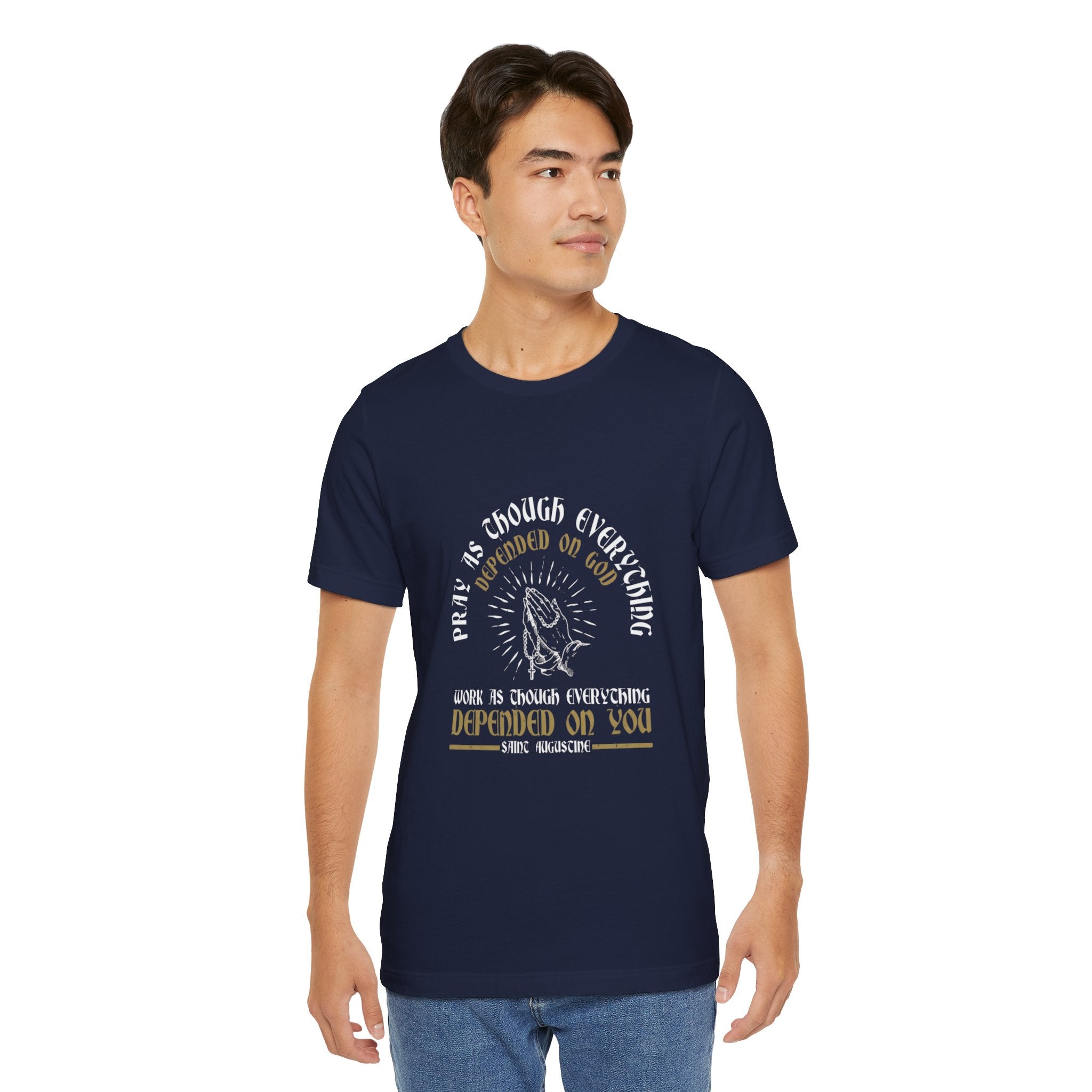 Prayerful Tee — "Depended on God, Depended on You" Christian Faith T-Shirt