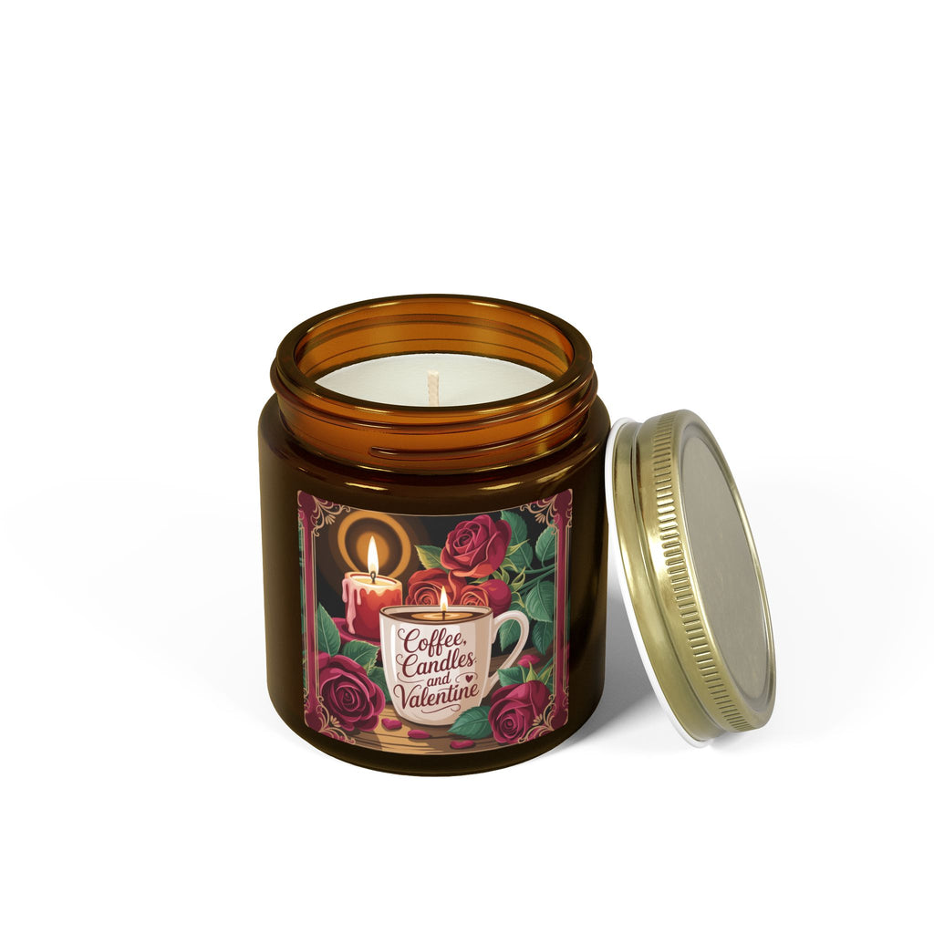 Valentine Coffee & Roses Scented Candle — Coconut Apricot Wax (4oz/9oz)