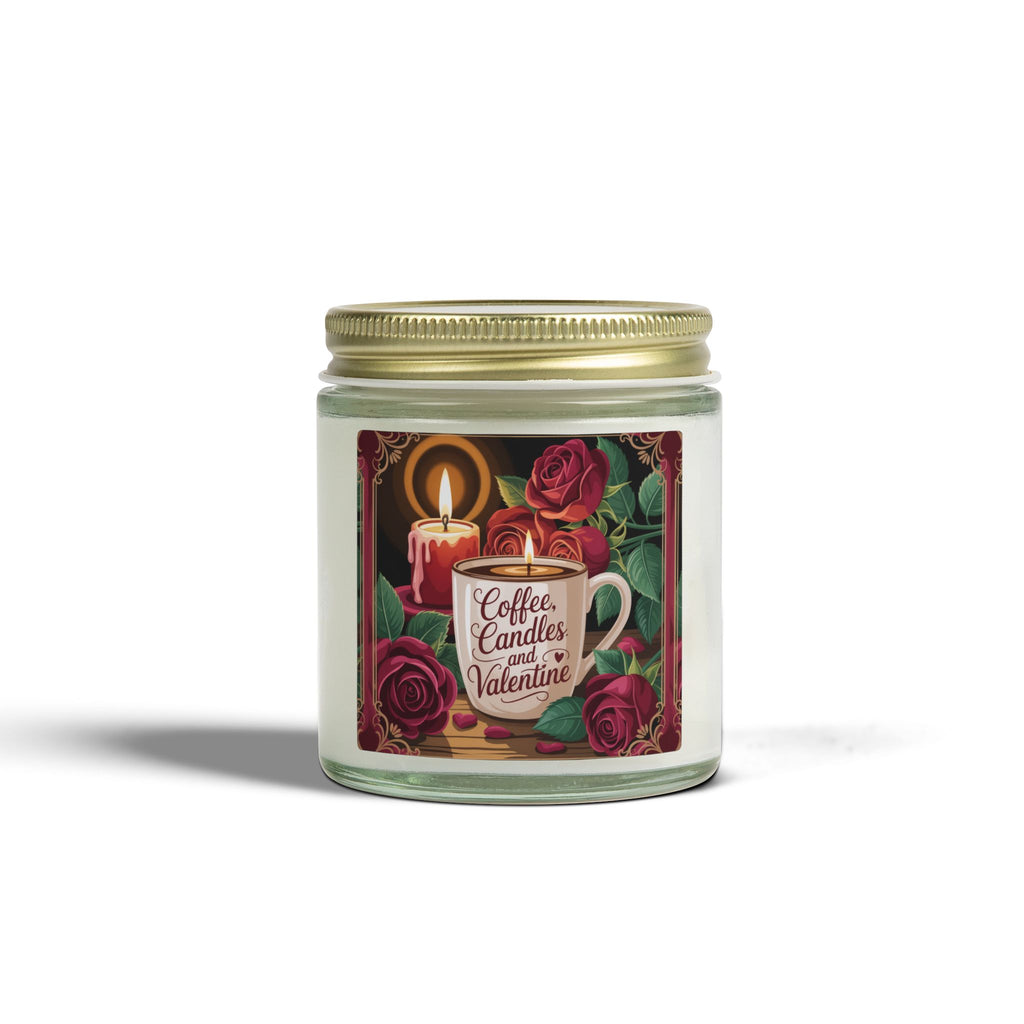 Valentine Coffee & Roses Scented Candle — Coconut Apricot Wax (4oz/9oz)
