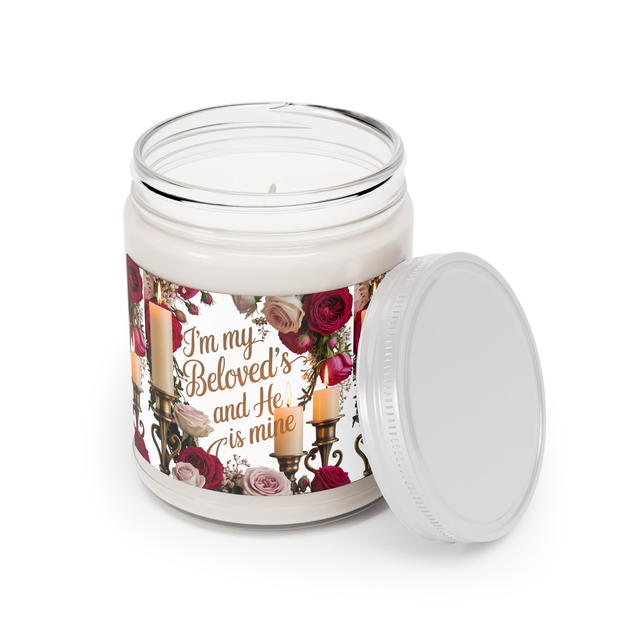 Soy Candle — "I'm My Beloved's and He Is Mine" Floral Romantic Scent (9 oz)