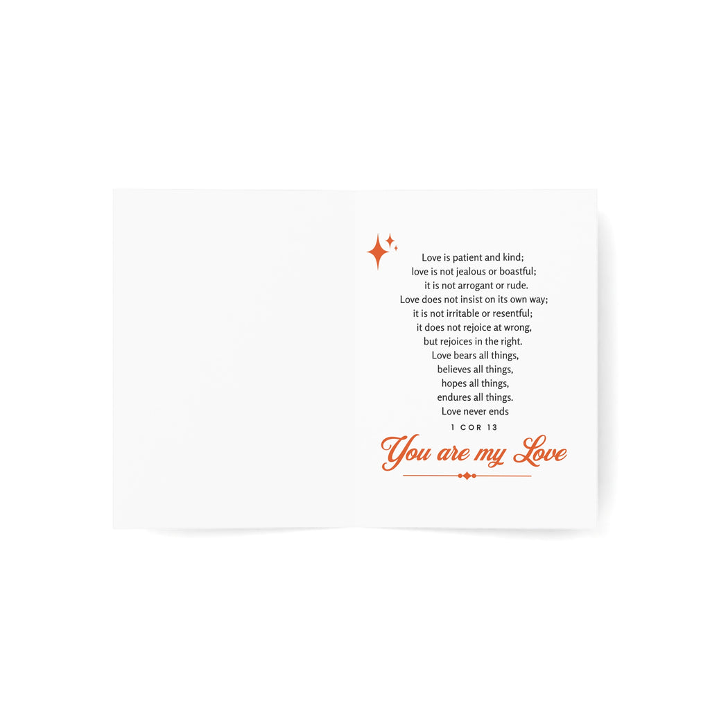 Valentine Bears Greeting Card — "Love Bears All Things" Folded Valentine Card (Single or Pack)