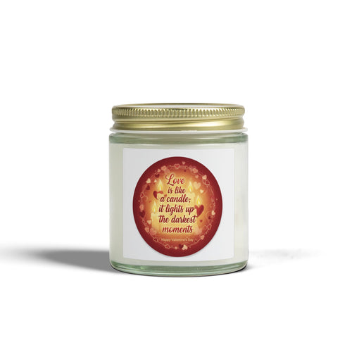 Coconut Apricot Scented Candle — 'Love Is Like a Candle' Soy Wax Jar (4oz & 9oz)