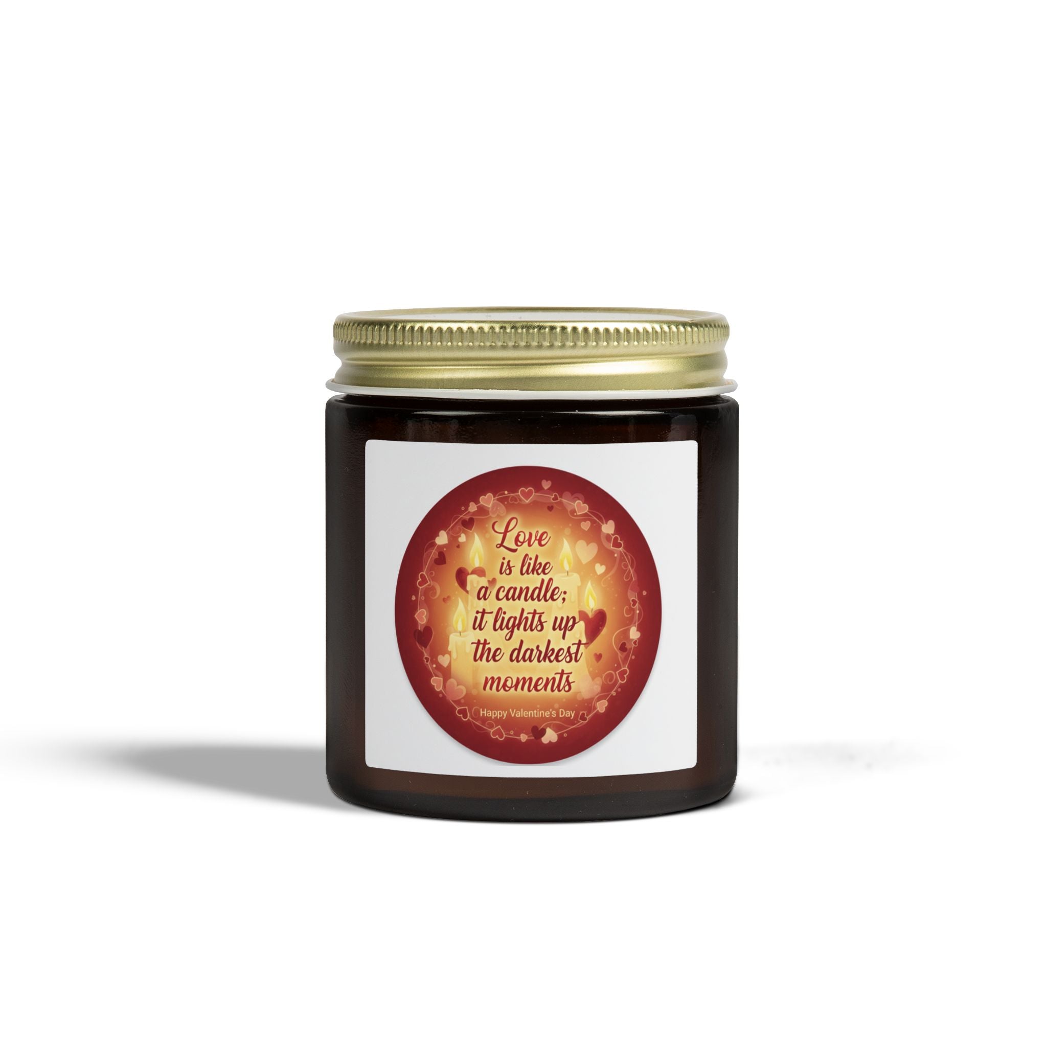 Coconut Apricot Scented Candle — 'Love Is Like a Candle' Soy Wax Jar (4oz & 9oz)