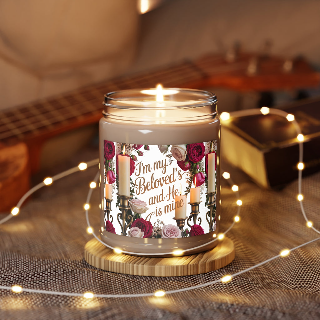 Soy Candle — "I'm My Beloved's and He Is Mine" Floral Romantic Scent (9 oz)