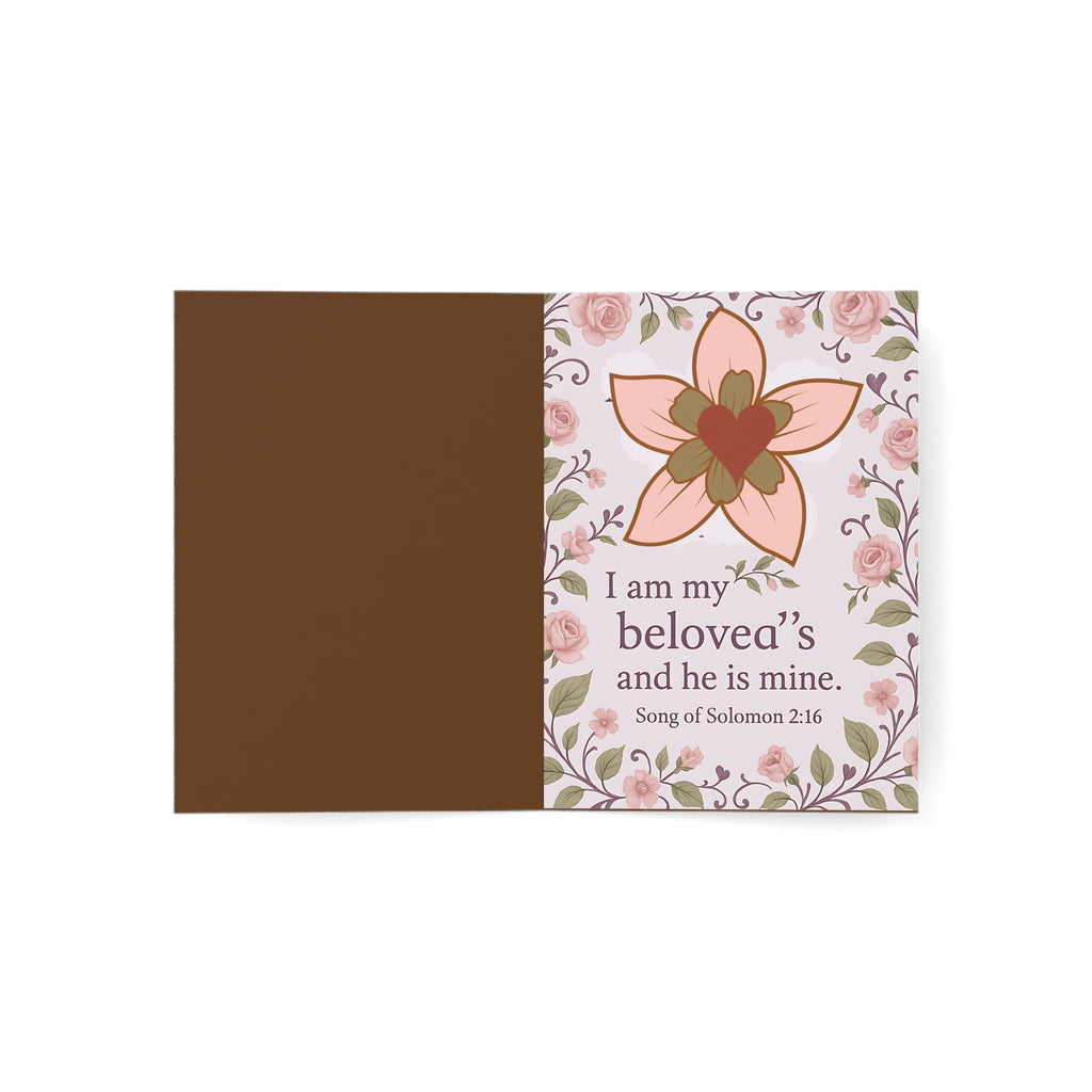 Abundant Love Lamb Greeting Card — "His Banner Over Me Is Love" Religious Encouragement Card (1/10/30/50 pcs)