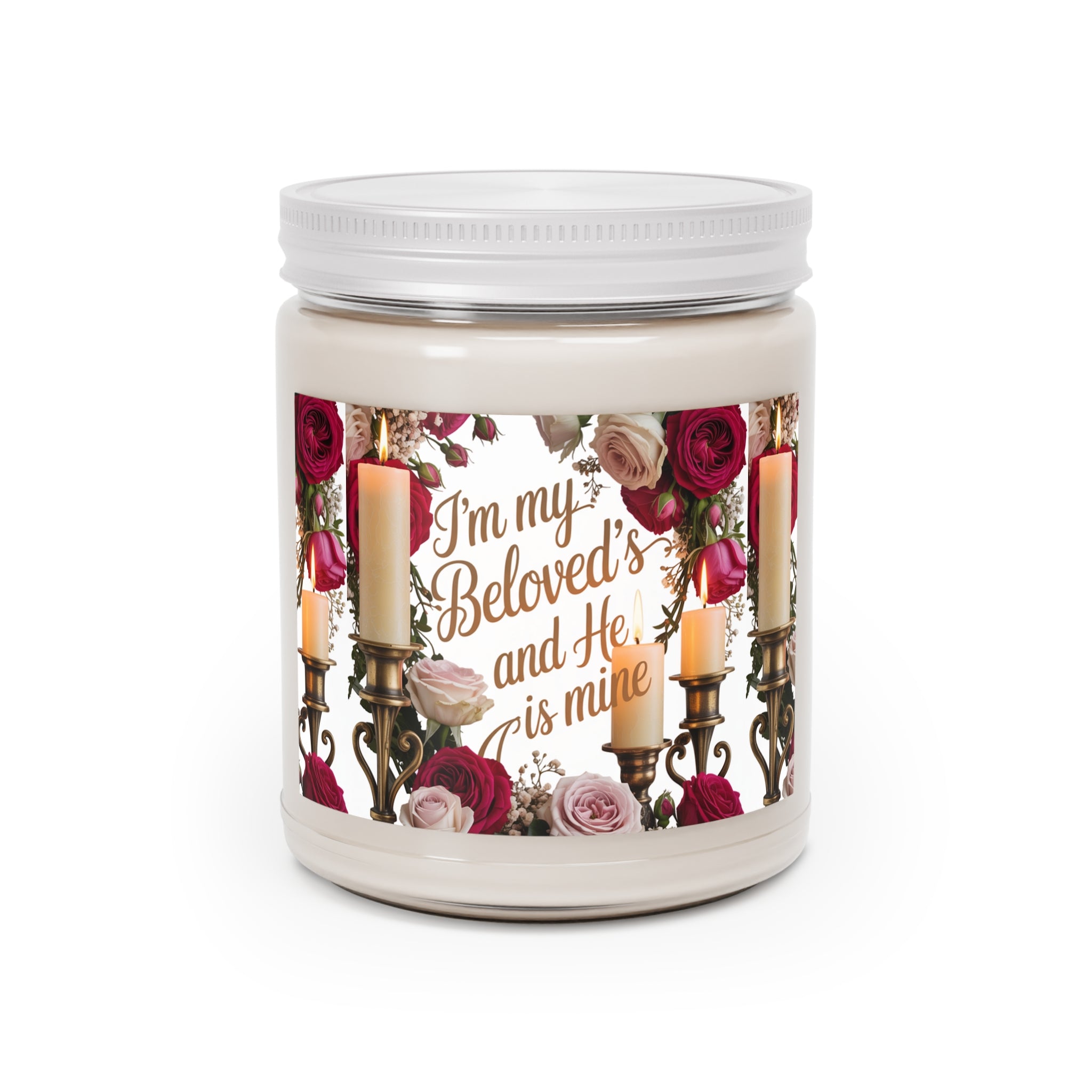 Soy Candle — "I'm My Beloved's and He Is Mine" Floral Romantic Scent (9 oz)