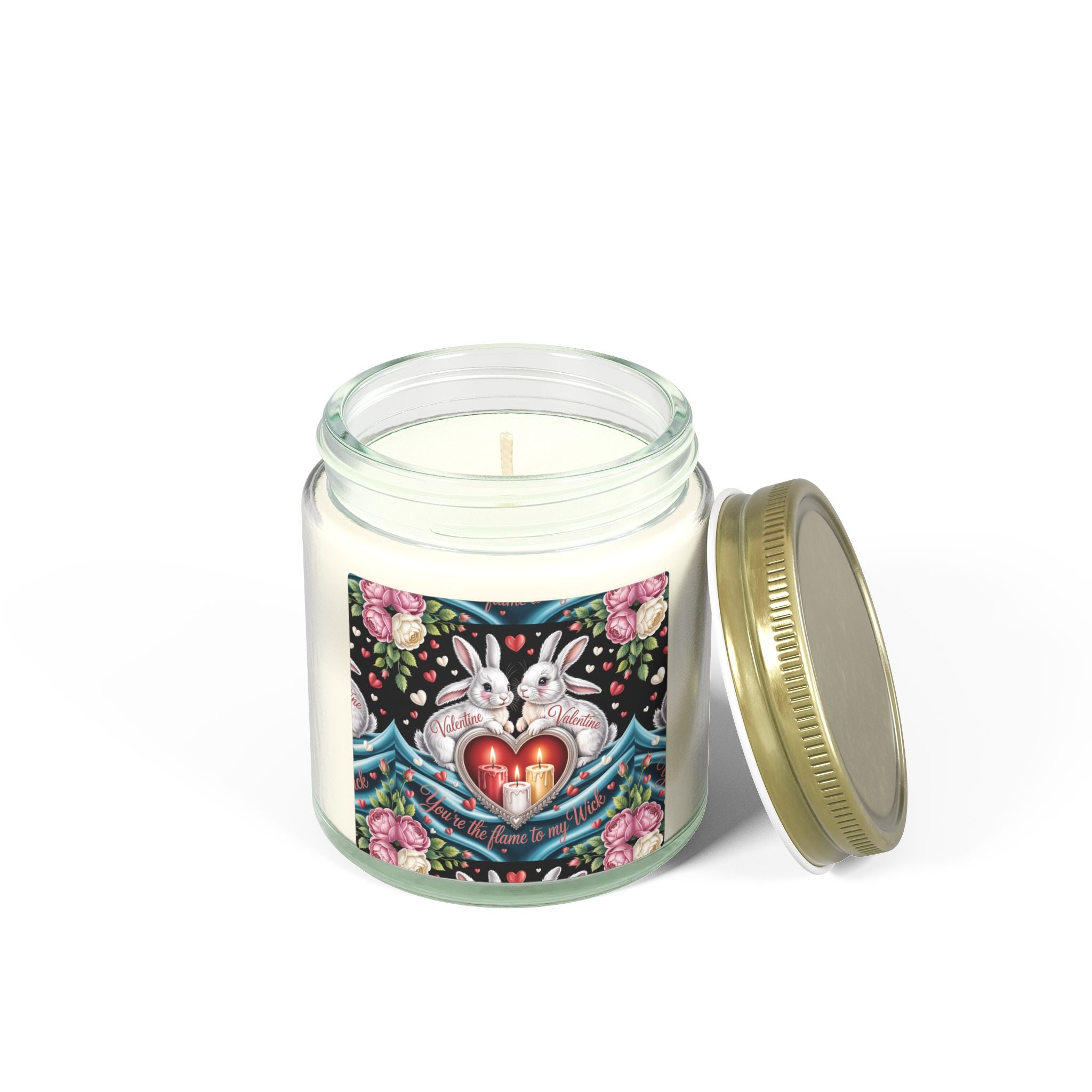 Coconut Apricot Soy Candle — Romantic Bunny Heart Design (4oz, 9oz)