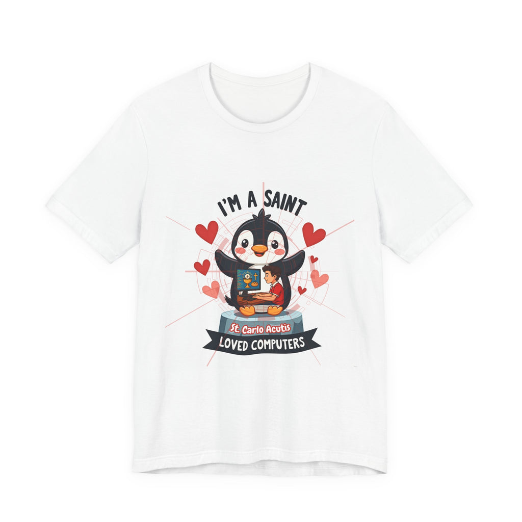 Cute Penguin Computer Lover Tee, Perfect Gift for Tech Enthusiasts, Ideal for Birthdays, Everyday Wear, and Holidays