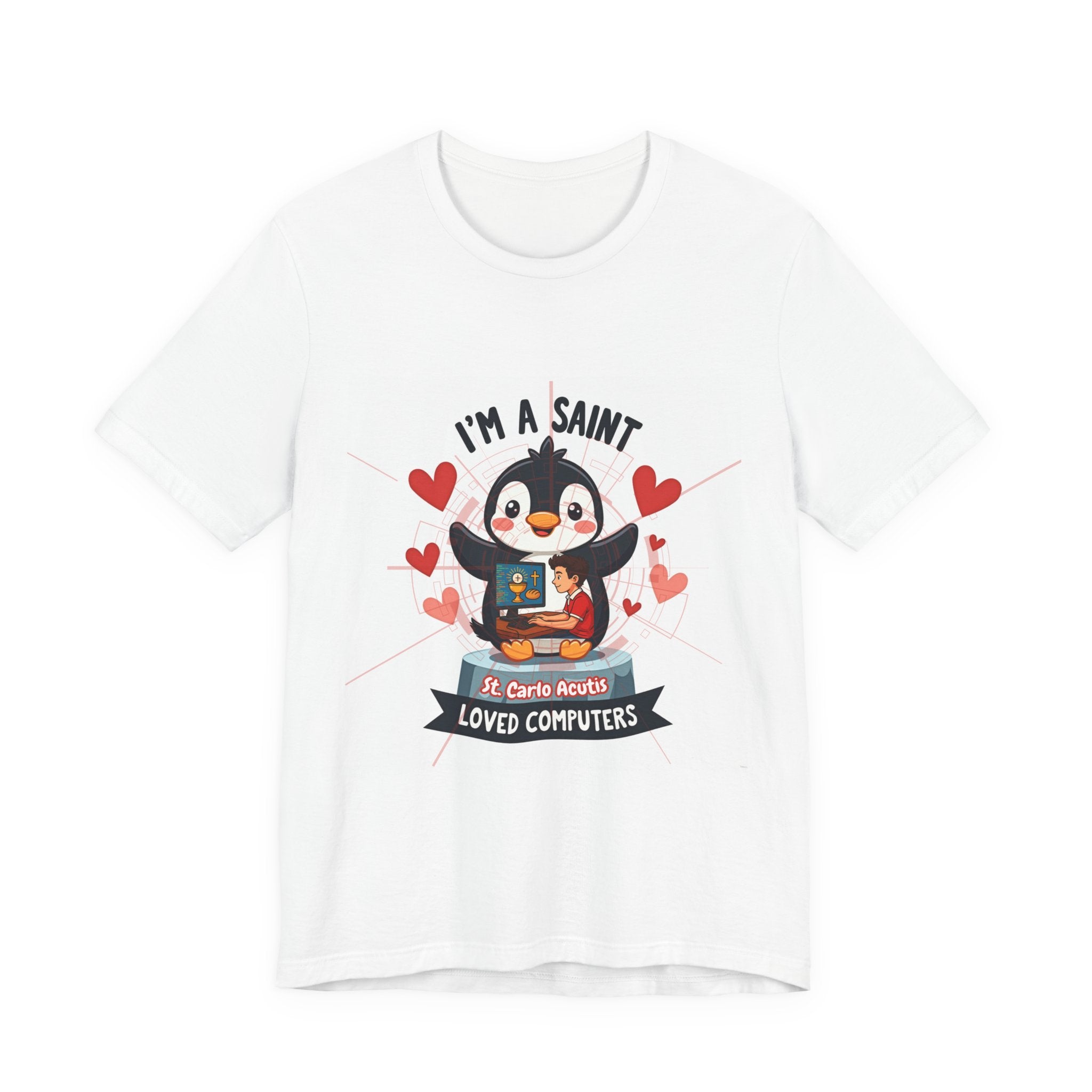 Cute Penguin Computer Lover Tee, Perfect Gift for Tech Enthusiasts, Ideal for Birthdays, Everyday Wear, and Holidays