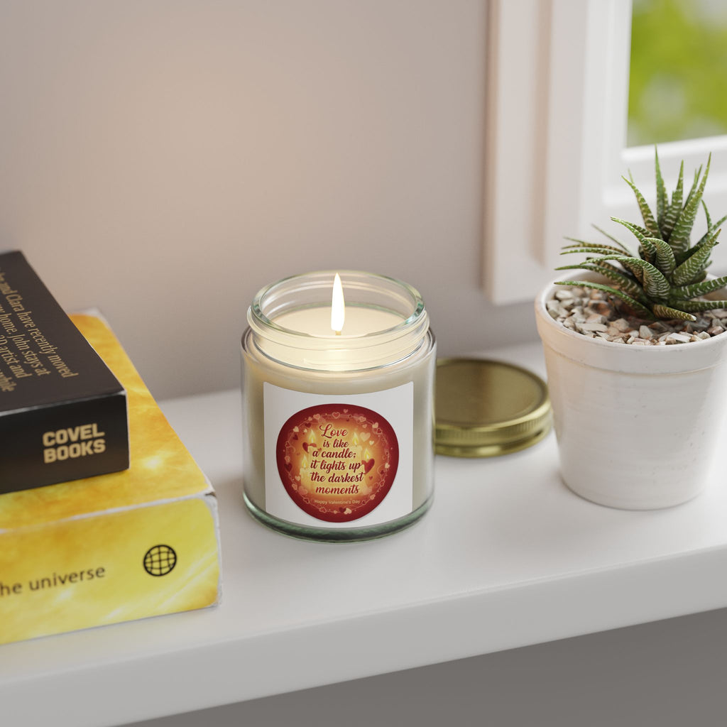 Coconut Apricot Scented Candle — 'Love Is Like a Candle' Soy Wax Jar (4oz & 9oz)
