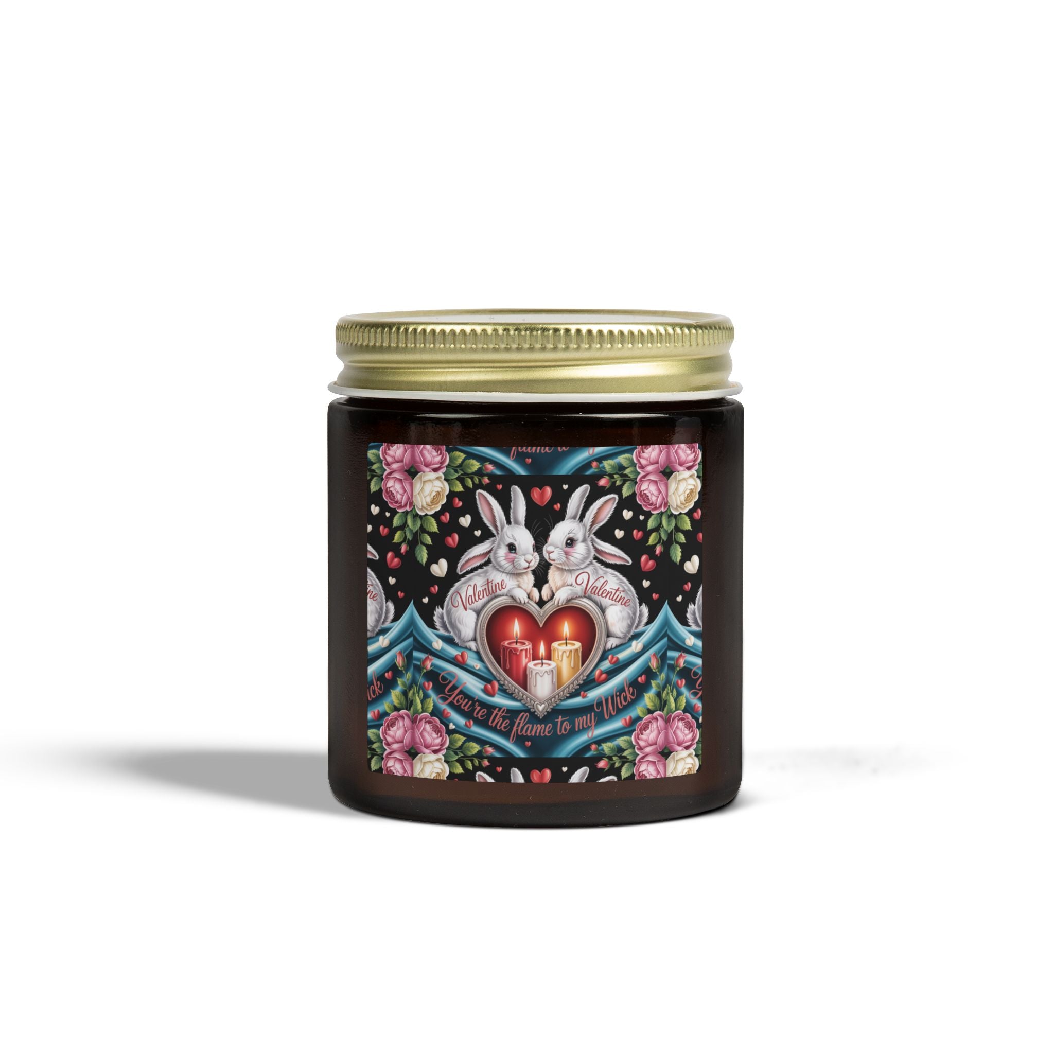Coconut Apricot Soy Candle — Romantic Bunny Heart Design (4oz, 9oz)
