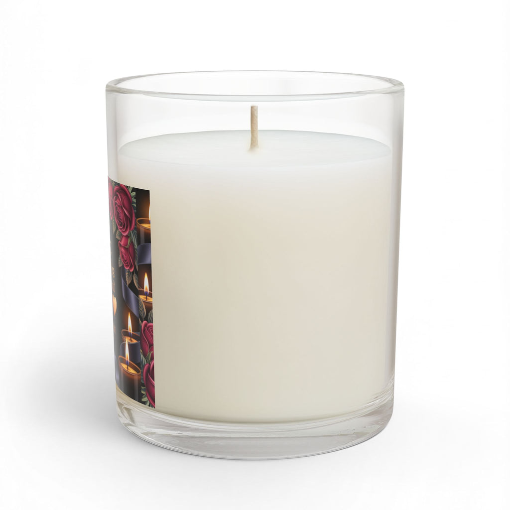 Valentine Rose Candle — "Love: the only fire that doesn't Burn" 11oz Glass Candle