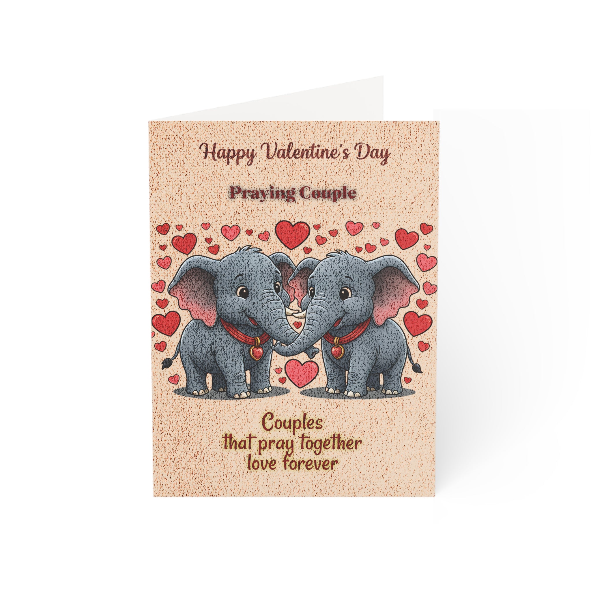 Valentine's Praying Couple Greeting Card — 'Couples that pray together love forever' (Pack of 1/10/30/50)