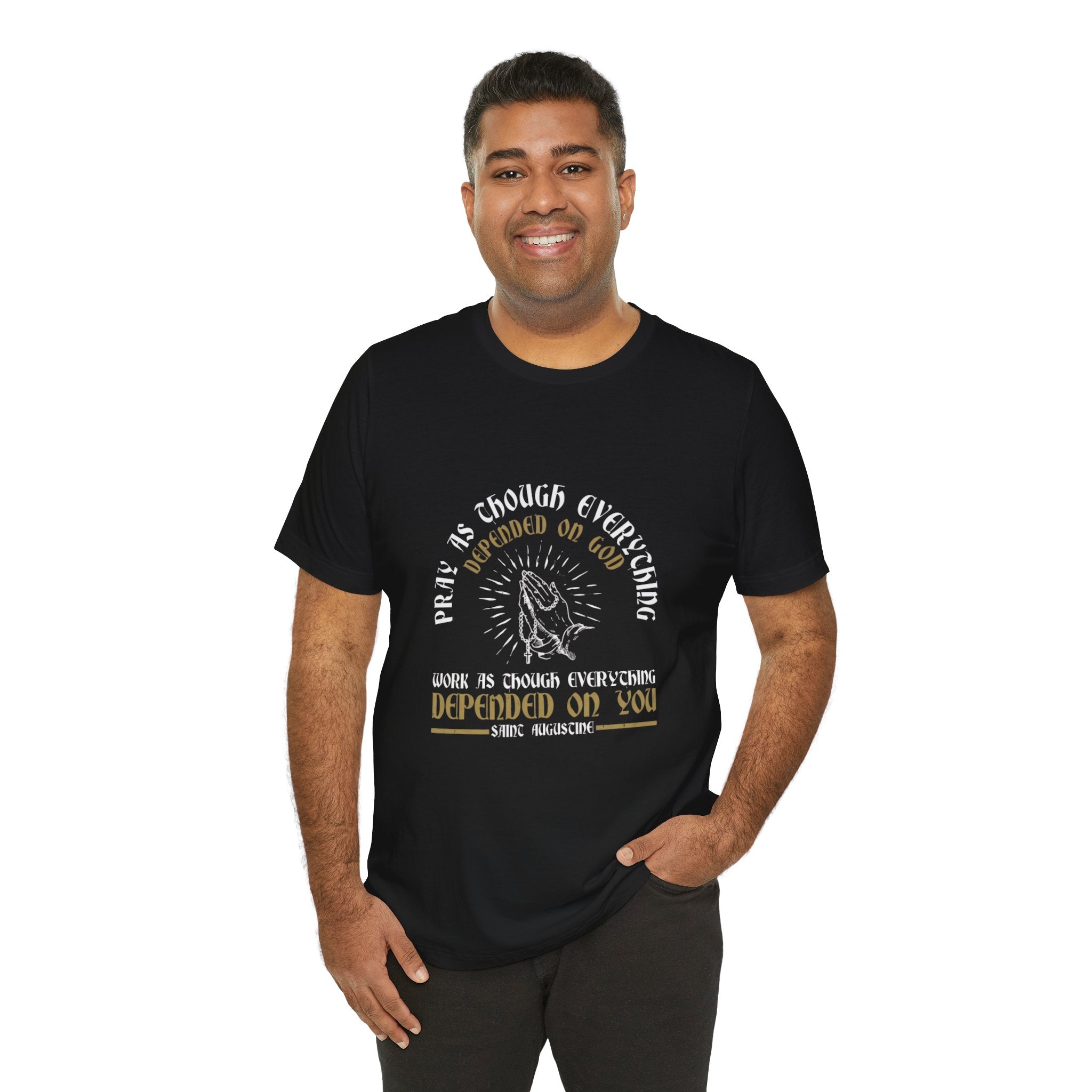 Prayerful Tee — "Depended on God, Depended on You" Christian Faith T-Shirt