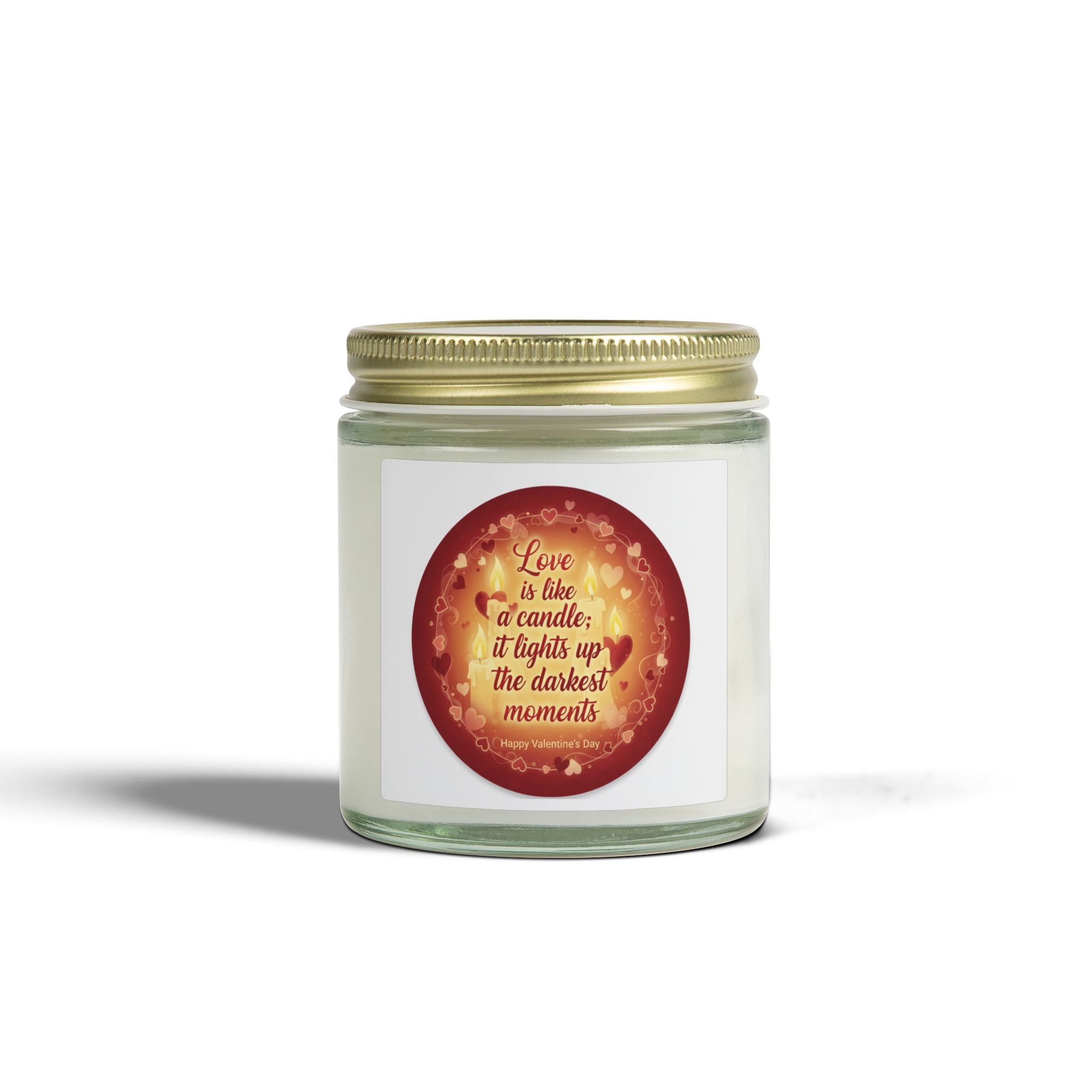 Coconut Apricot Scented Candle — 'Love Is Like a Candle' Soy Wax Jar (4oz & 9oz)