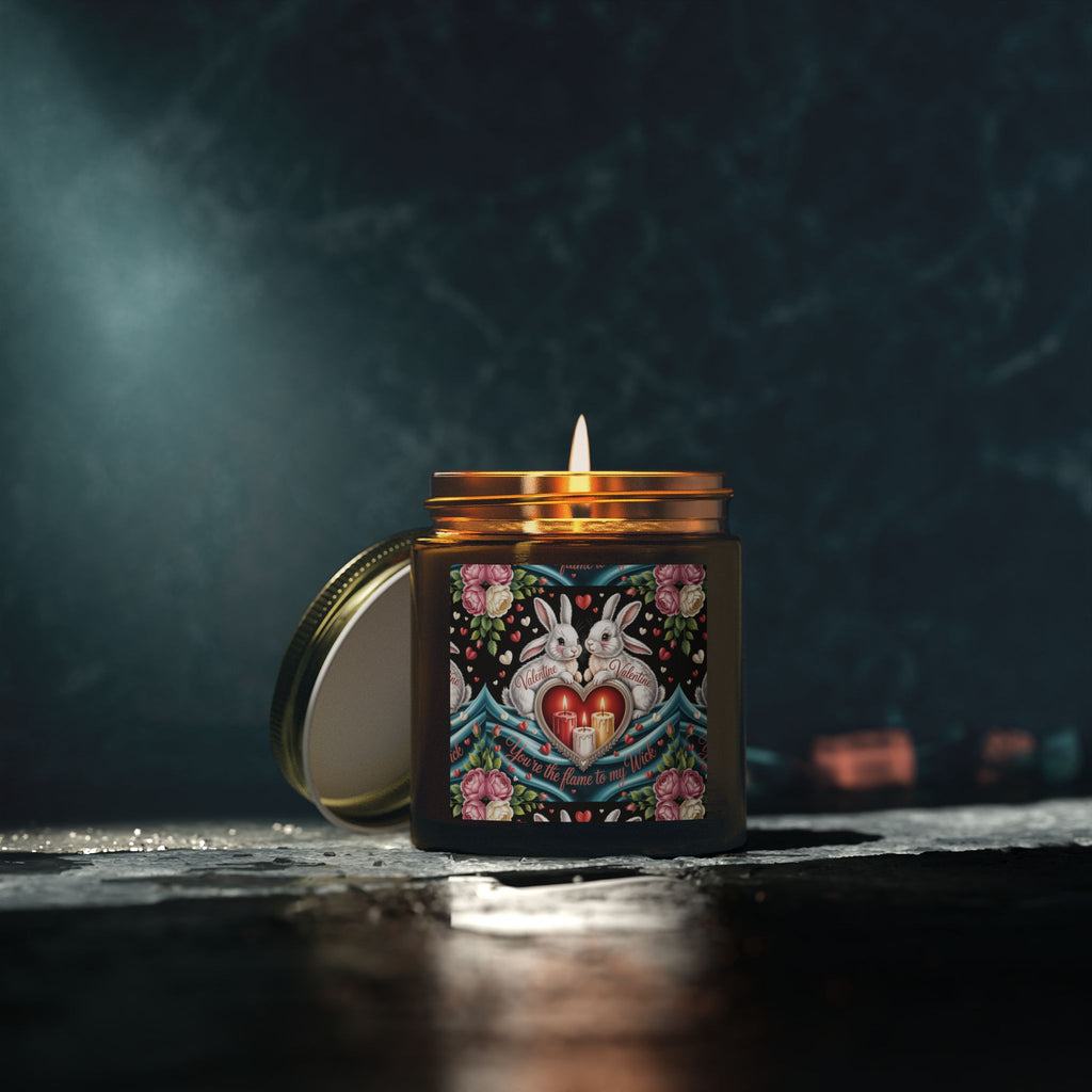 Coconut Apricot Soy Candle — Romantic Bunny Heart Design (4oz, 9oz)
