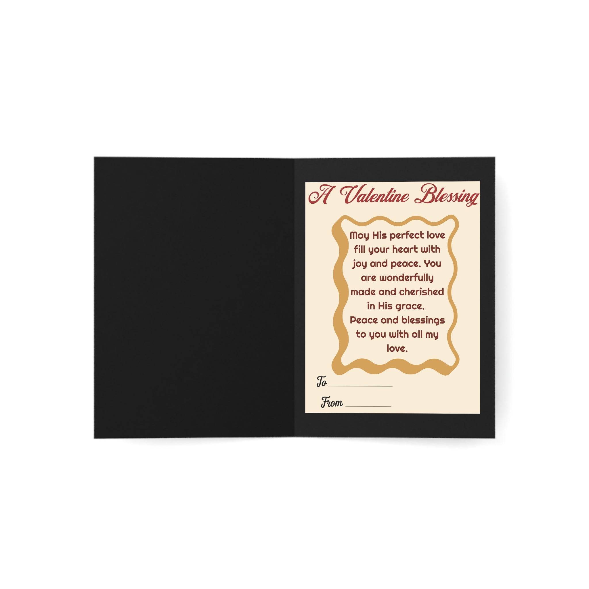 Valentine Greeting Card — "Love Never Fails" Floral Heart (Single or Bulk Packs)
