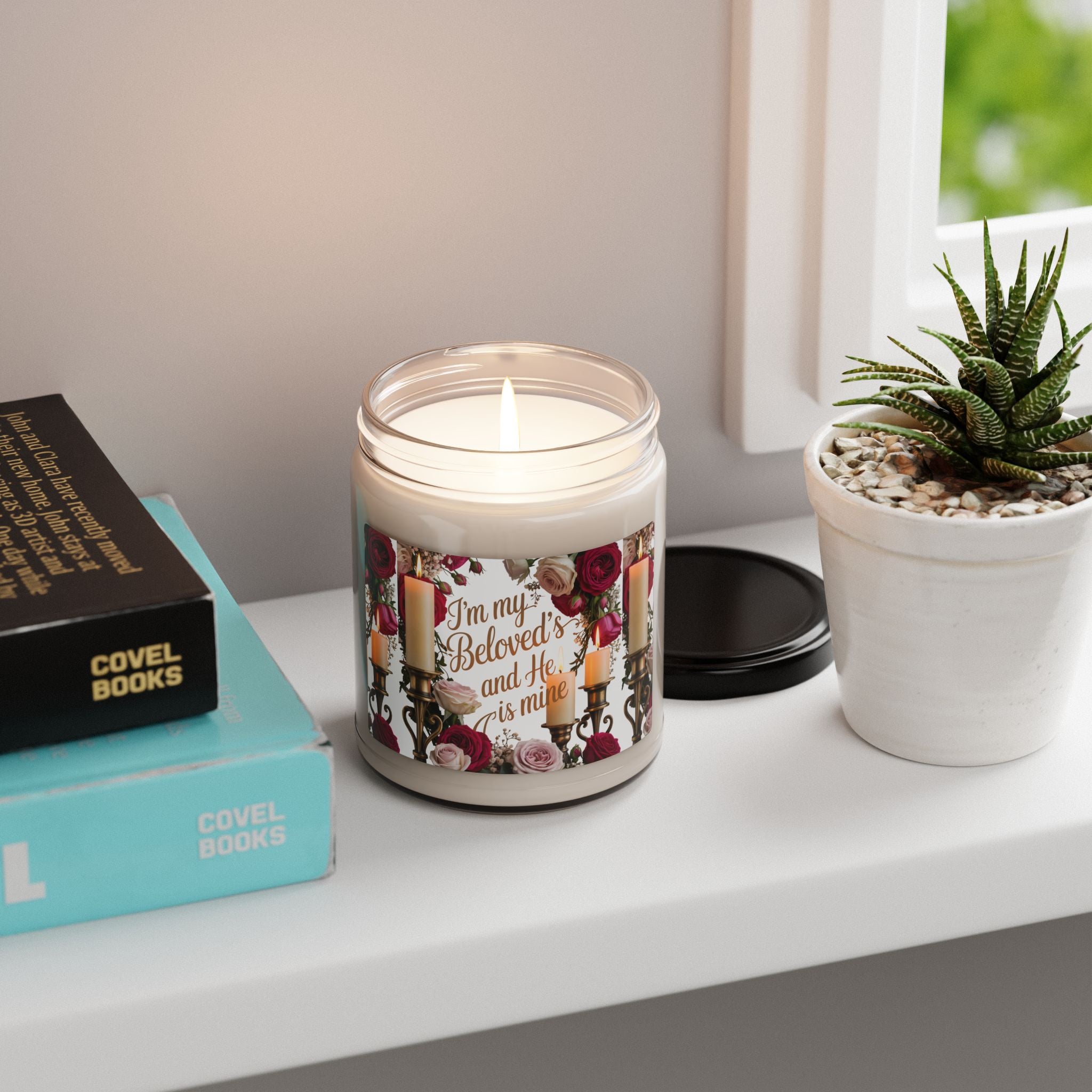 Romantic Floral Soy Candle — “I'm My Beloved's and He Is Mine” 9oz