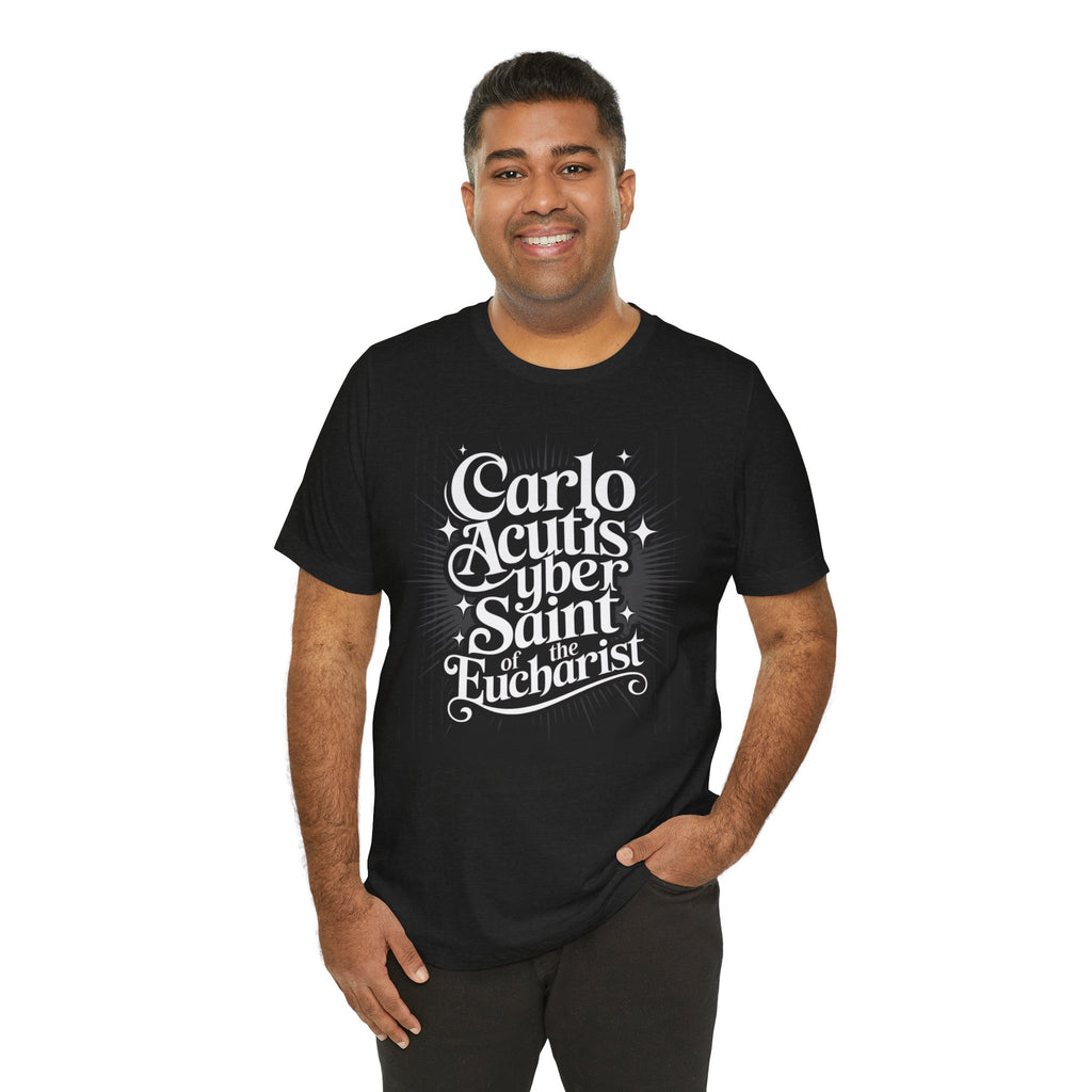 Carlo Acutis Cyber Saint Tee, Inspirational Unisex T-Shirt, Religious Gift, Catholic Apparel, Faith-Based Fashion, Youth & Adult Tees