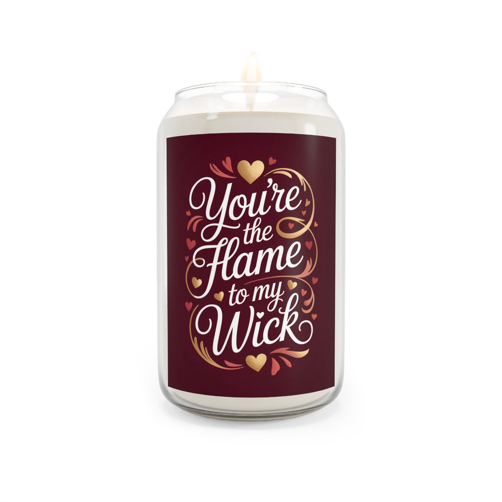 Soy Candle - "You're the Flame to My Wick" Romantic Scented Candle (13.75oz)