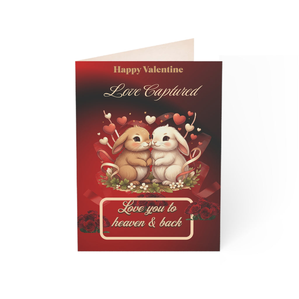 Valentine’s Bunny Love Greeting Card — “Love Captured” Romantic Card (Love You to Heaven & Back)