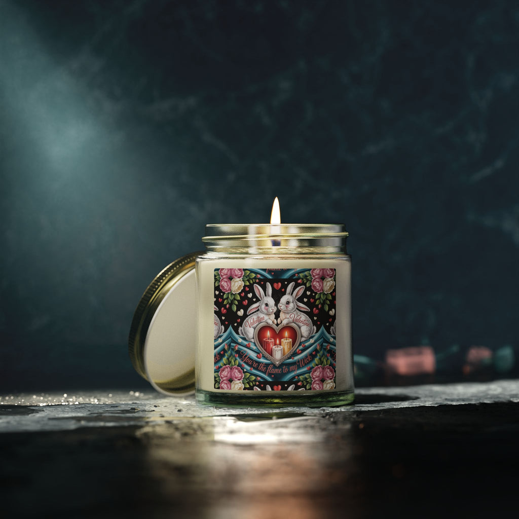 Coconut Apricot Soy Candle — Romantic Bunny Heart Design (4oz, 9oz)
