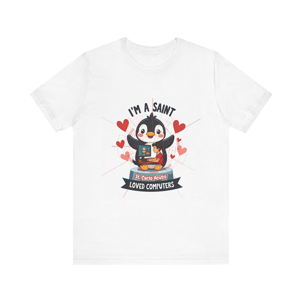 Cute Penguin Computer Lover Tee, Perfect Gift for Tech Enthusiasts, Ideal for Birthdays, Everyday Wear, and Holidays