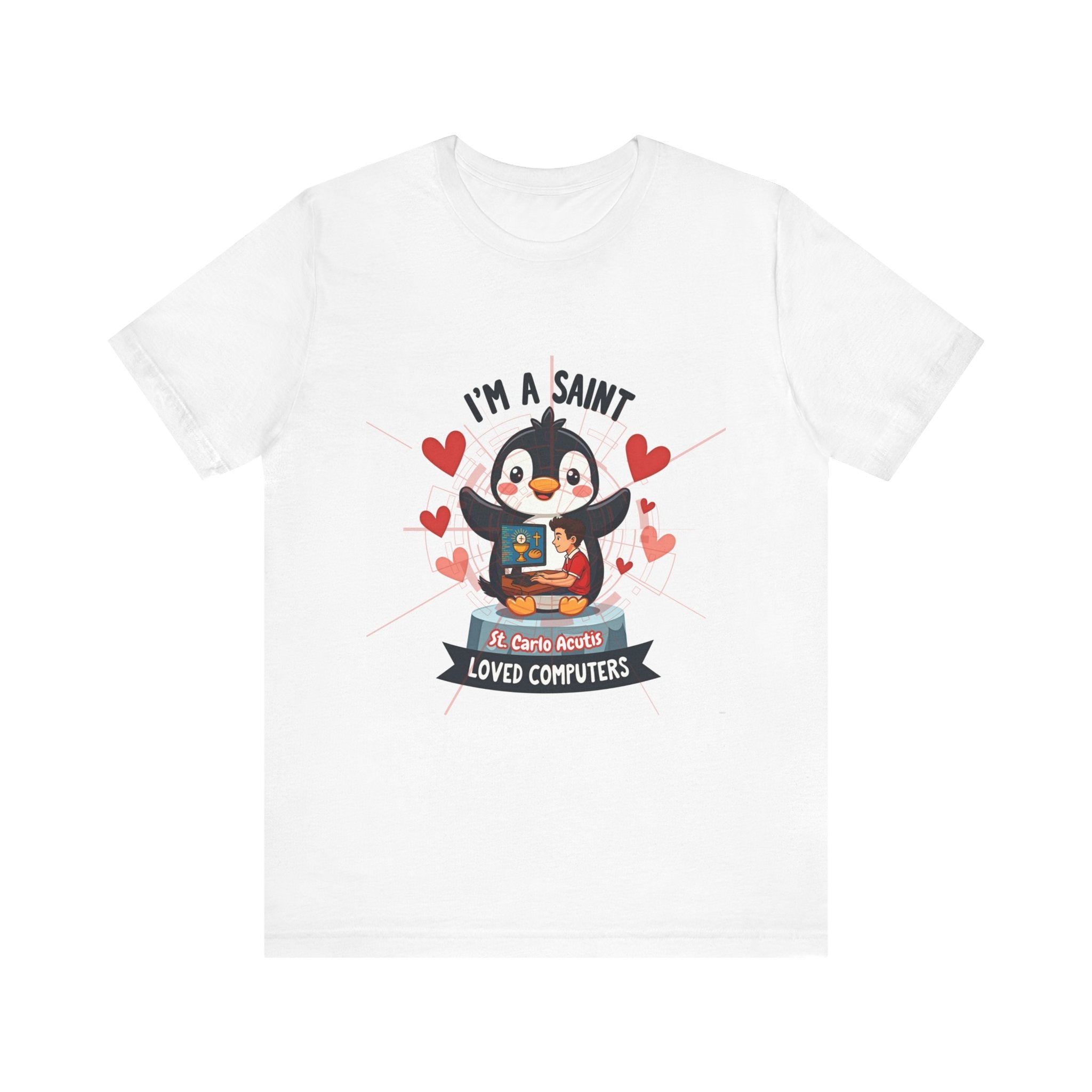 Cute Penguin Computer Lover Tee, Perfect Gift for Tech Enthusiasts, Ideal for Birthdays, Everyday Wear, and Holidays
