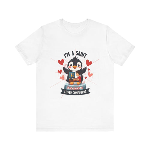 Cute Penguin Computer Lover Tee, Perfect Gift for Tech Enthusiasts, Ideal for Birthdays, Everyday Wear, and Holidays
