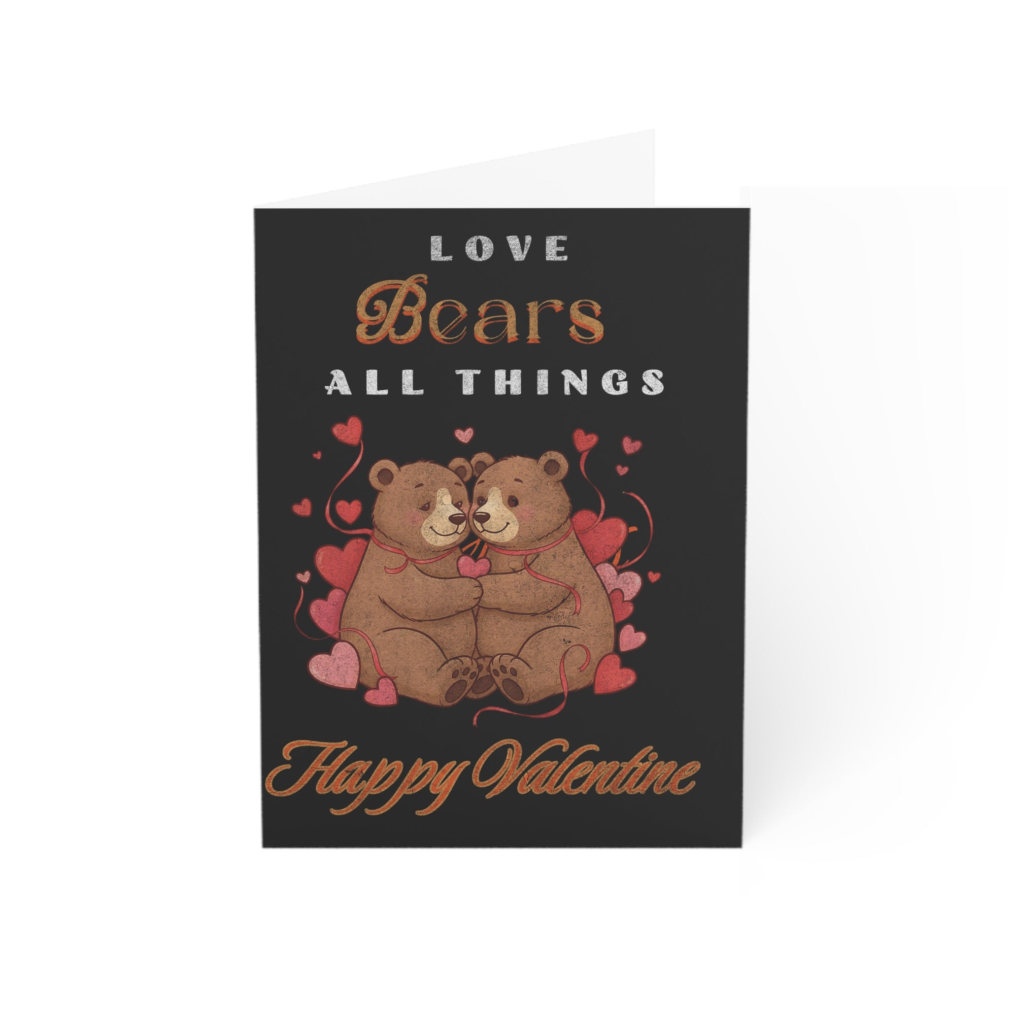 Valentine Bears Greeting Card – "Love Bears All Things" Cute Couple Card