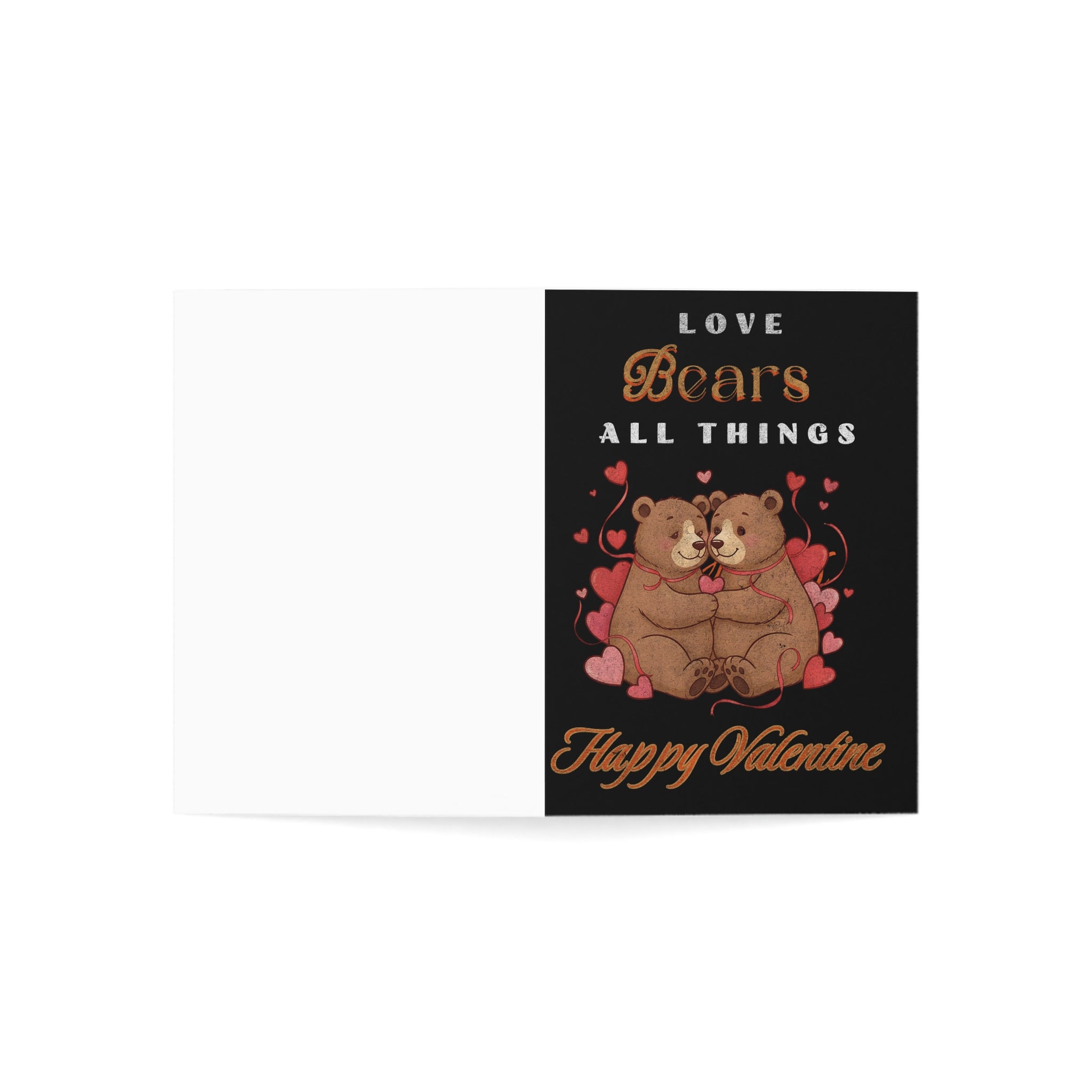 Valentine Bears Greeting Card – "Love Bears All Things" Cute Couple Card