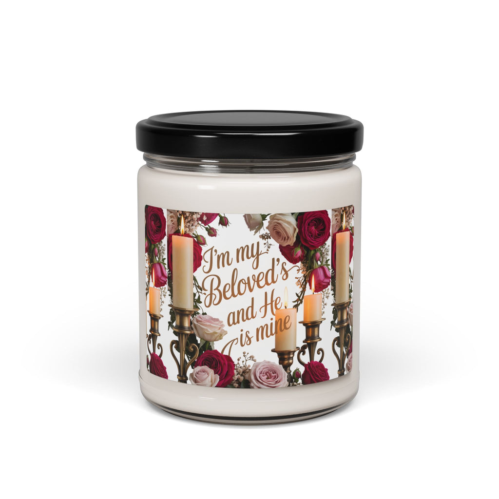 Romantic Floral Soy Candle — “I'm My Beloved's and He Is Mine” 9oz