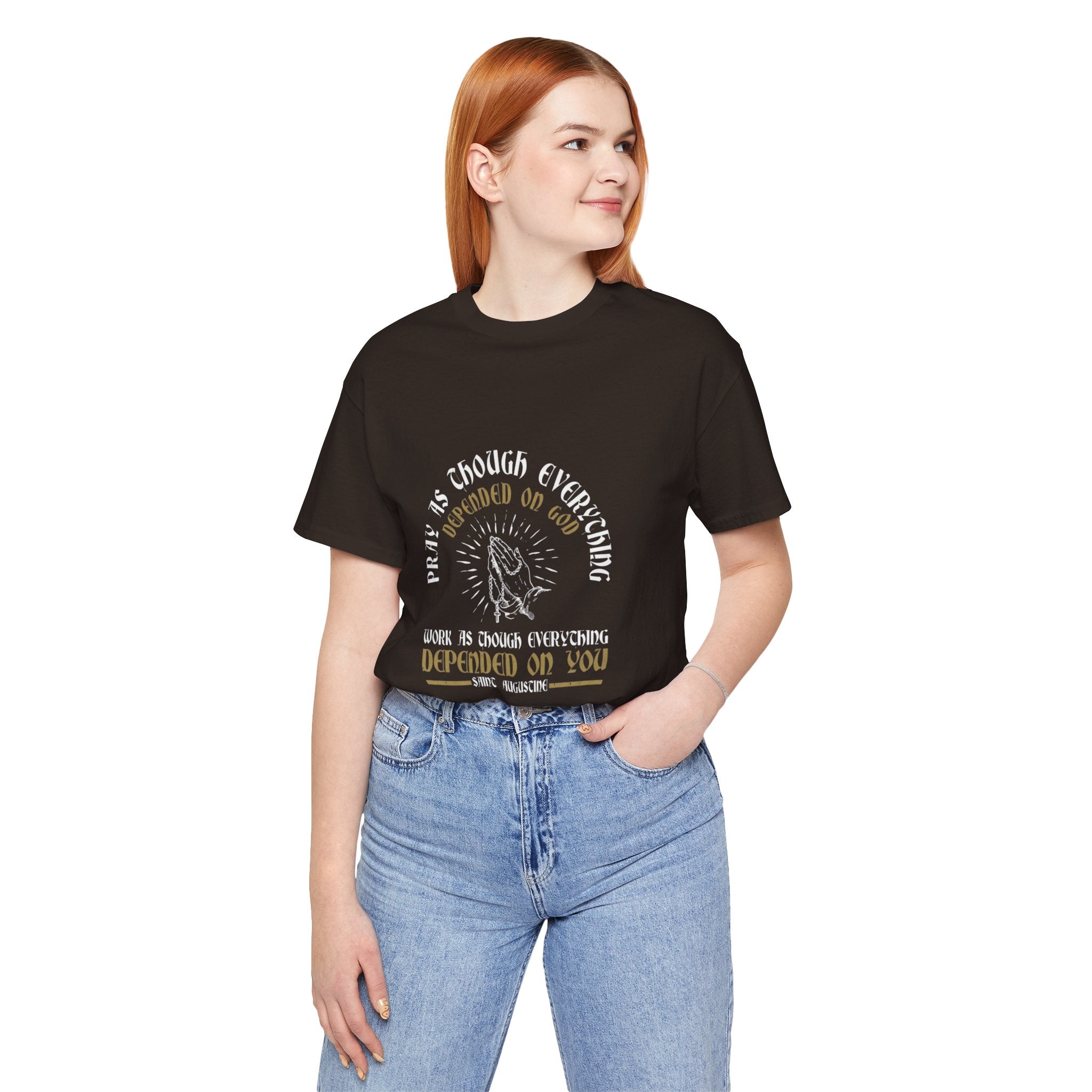 Prayerful Tee — "Depended on God, Depended on You" Christian Faith T-Shirt