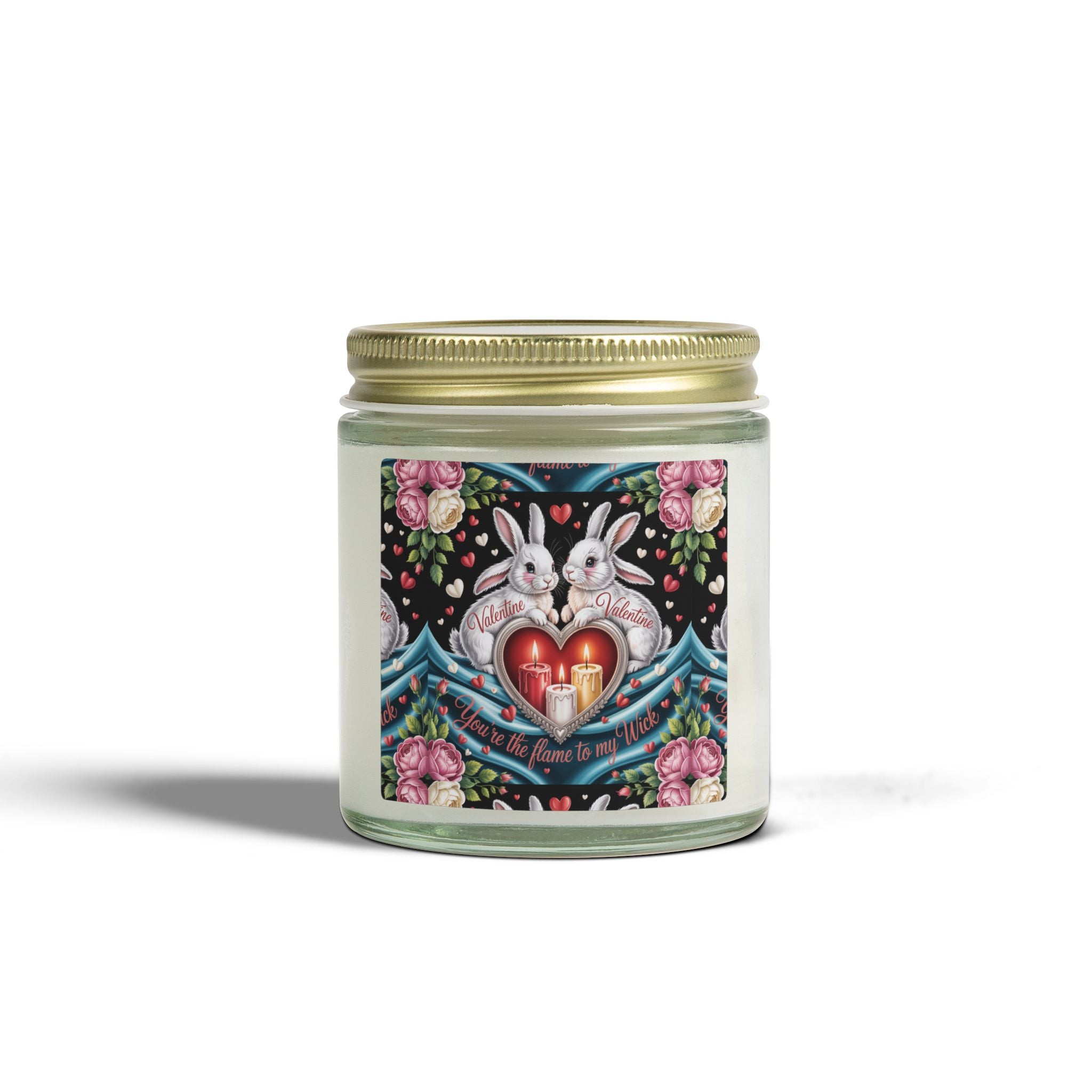 Coconut Apricot Soy Candle — Romantic Bunny Heart Design (4oz, 9oz)