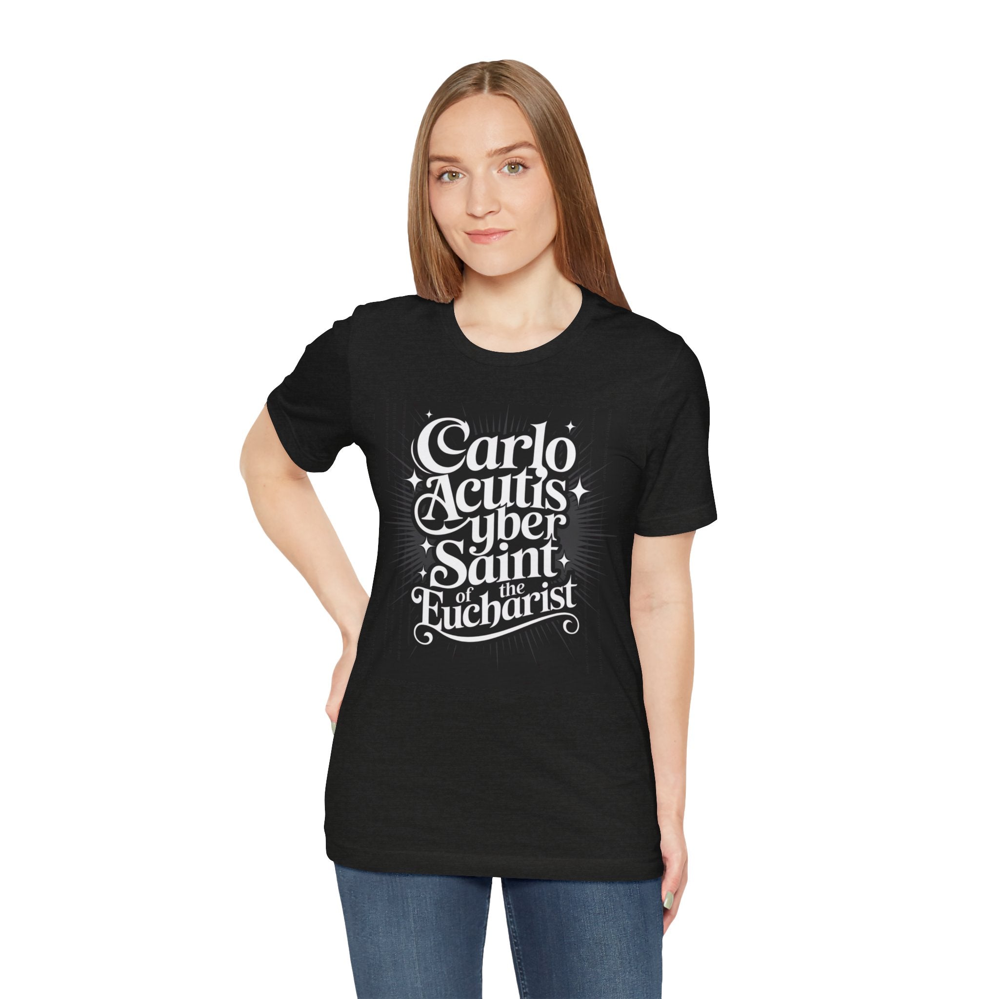 Carlo Acutis Cyber Saint Tee, Inspirational Unisex T-Shirt, Religious Gift, Catholic Apparel, Faith-Based Fashion, Youth & Adult Tees