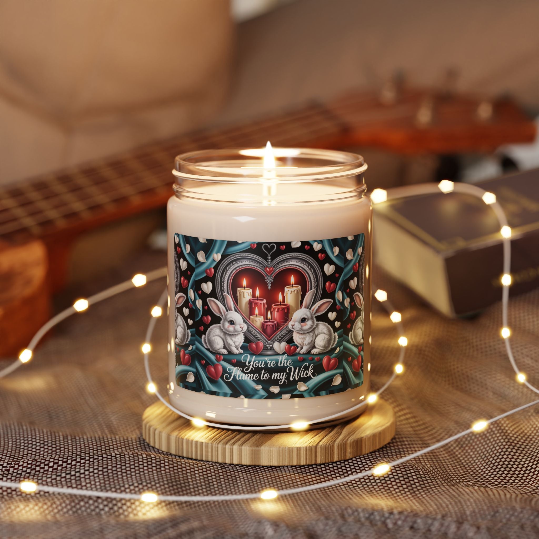 Romantic "You Are the Flame to My Wick" Soy Candle — 9oz Valentine Gift