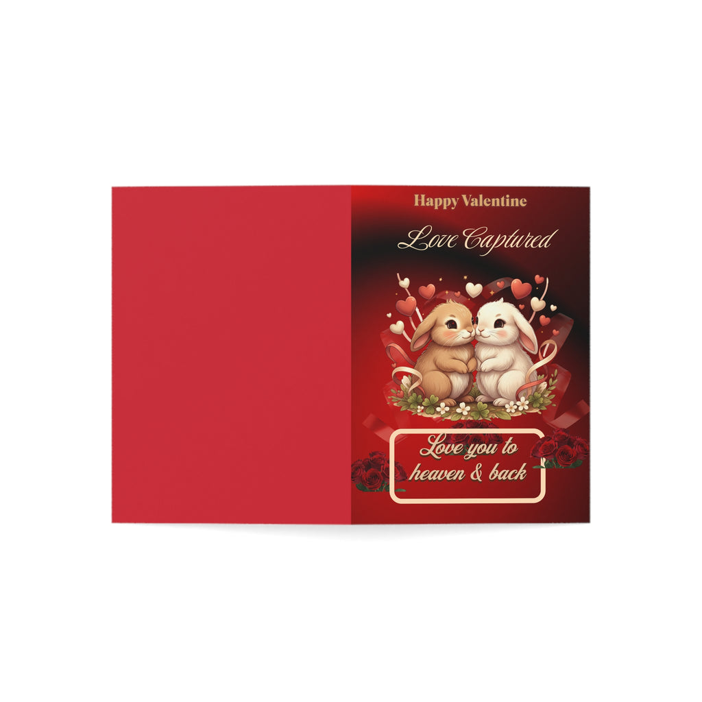 Valentine’s Bunny Love Greeting Card — “Love Captured” Romantic Card (Love You to Heaven & Back)