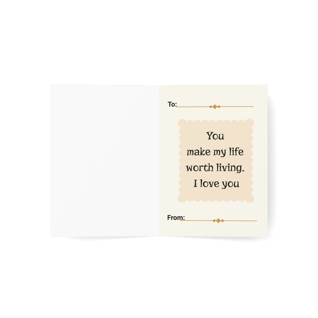 Valentine's Giraffe Greeting Card – "I Will Always Love You" (Single or Bulk Packs)