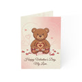 Valentine's Teddy Bear Greeting Card – "Happy Valentine’s Day, My Love" (Single or Pack)