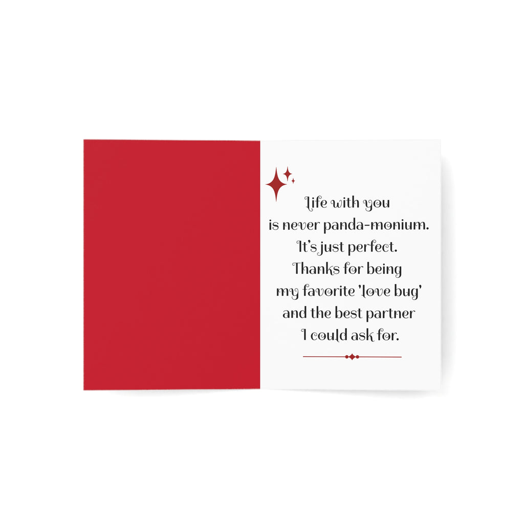 Valentine Panda Greeting Card — “Happy Valentine / You’re My Everything” (Single or Set)