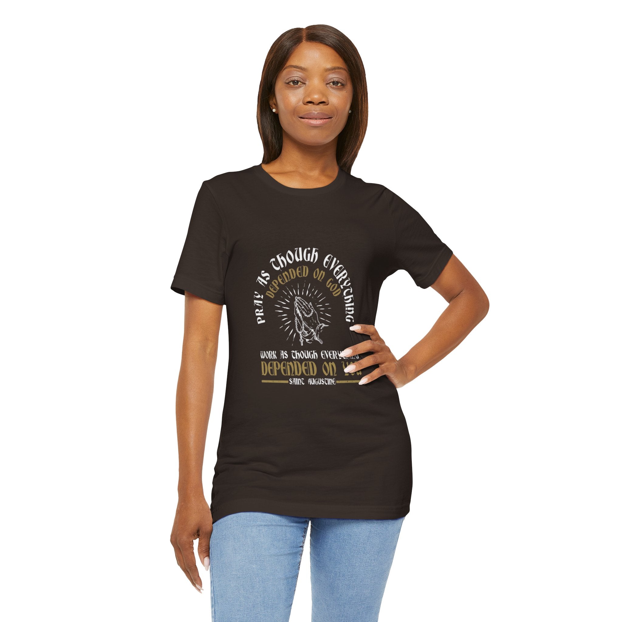 Prayerful Tee — "Depended on God, Depended on You" Christian Faith T-Shirt