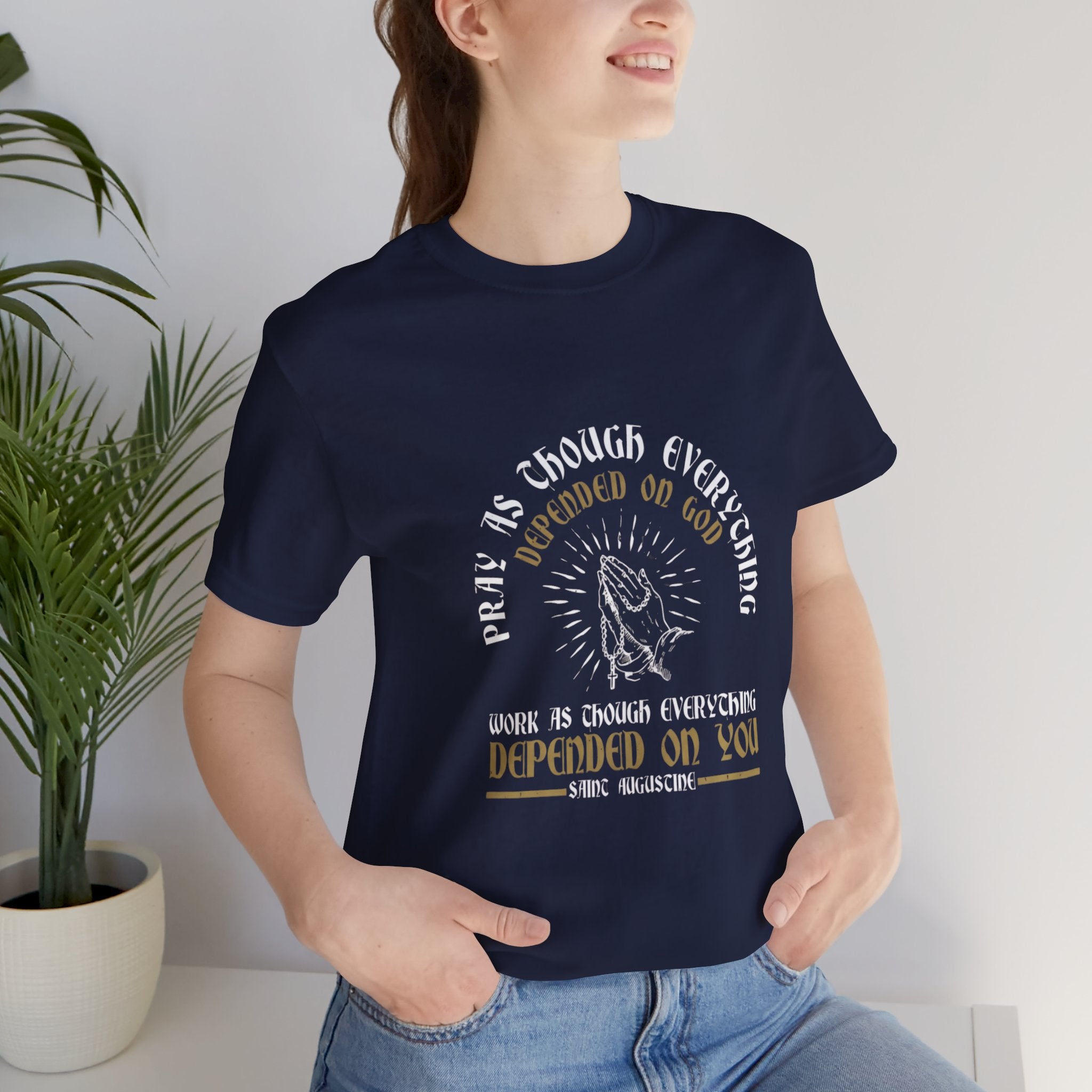 Prayerful Tee — "Depended on God, Depended on You" Christian Faith T-Shirt