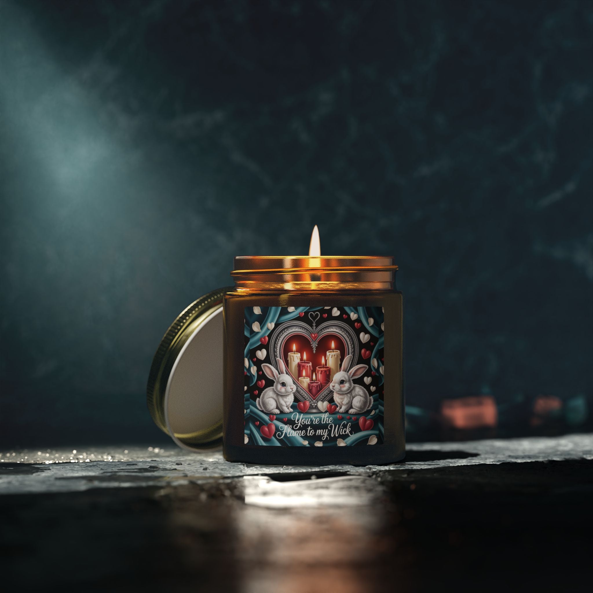 Valentine Bunny Candle — Coconut Apricot Scented Soy Jar (4oz & 9oz)